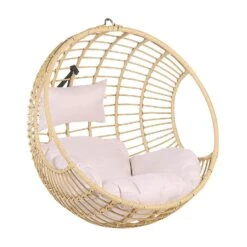 Beliani Hangstoel ASPIO - Beige Pe Rotan
