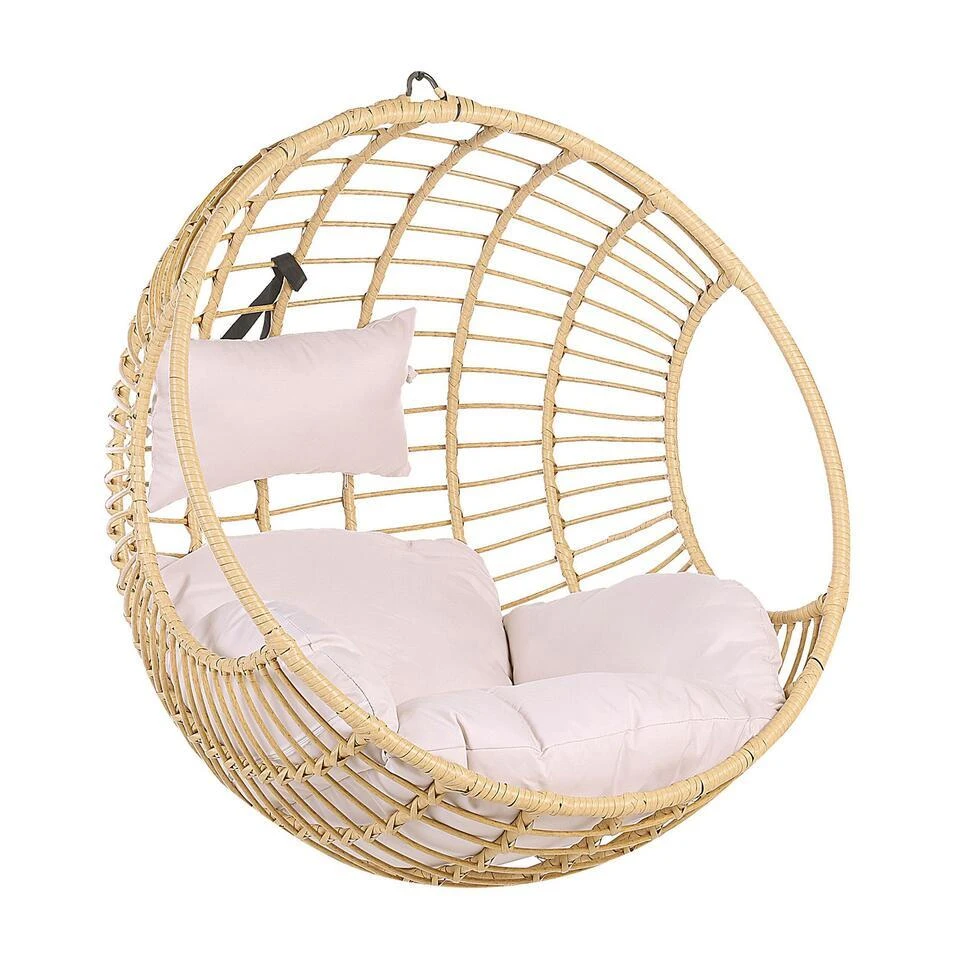 Beliani Hangstoel ASPIO - Beige Pe Rotan 1 Beliani Hangstoel ASPIO - Beige Pe Rotan