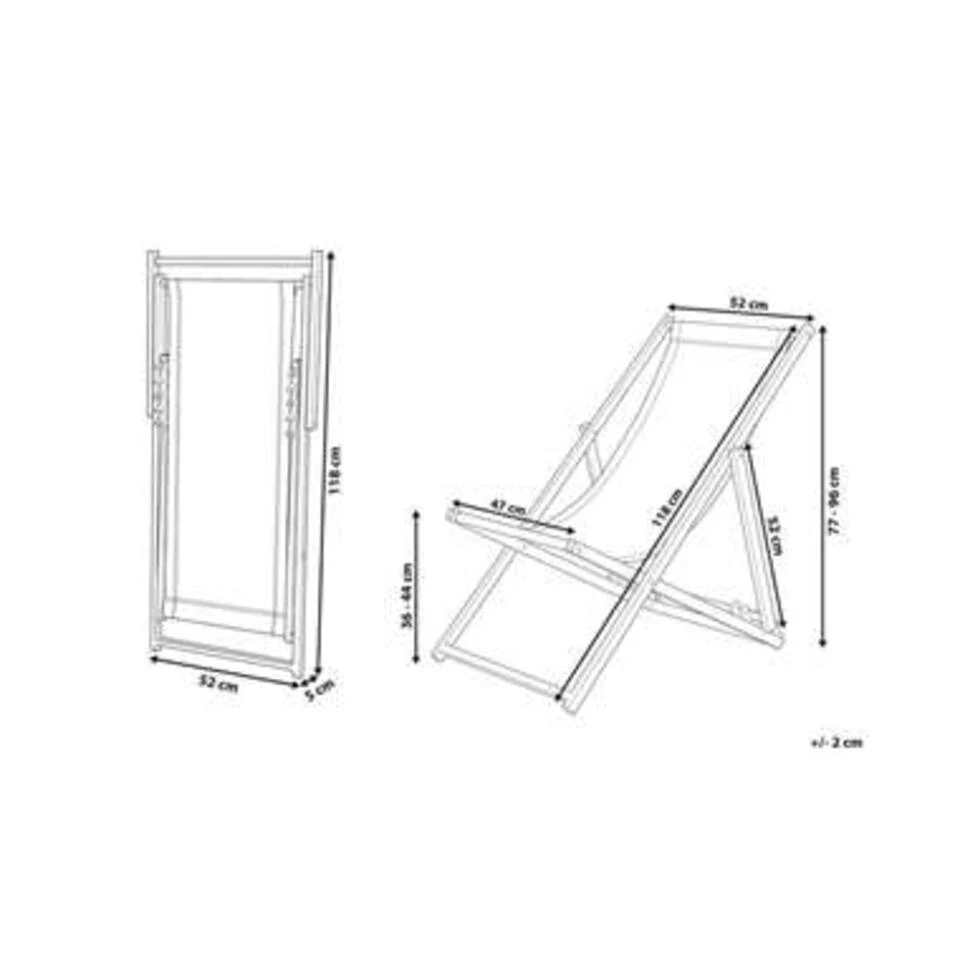 Beliani Tuinligstoel LOCRI - Grijs Polyester, Aluminium 2 Beliani Tuinligstoel LOCRI - Grijs Polyester, Aluminium - Afbeelding 2