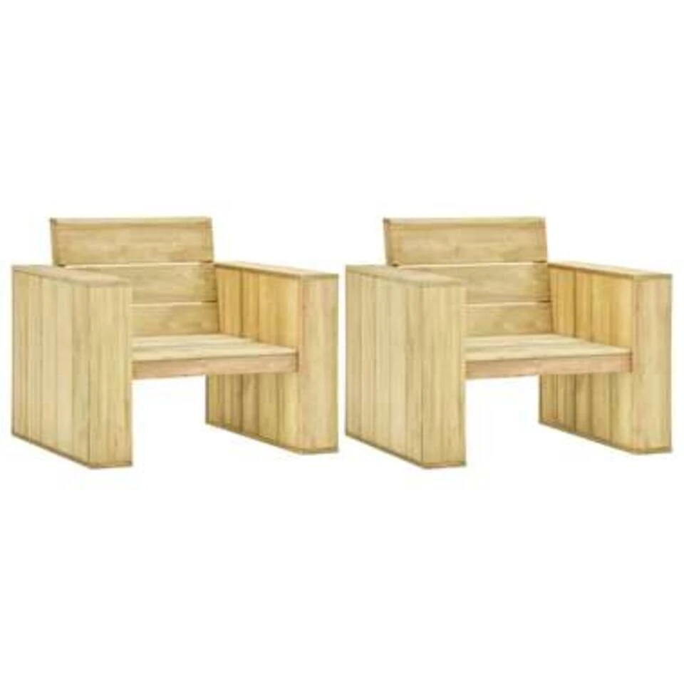VidaXL Tuinstoelen 2 St 89x76x76 Cm Geïmpregneerd Grenenhout 1 VidaXL Tuinstoelen 2 St 89x76x76 Cm Geïmpregneerd Grenenhout
