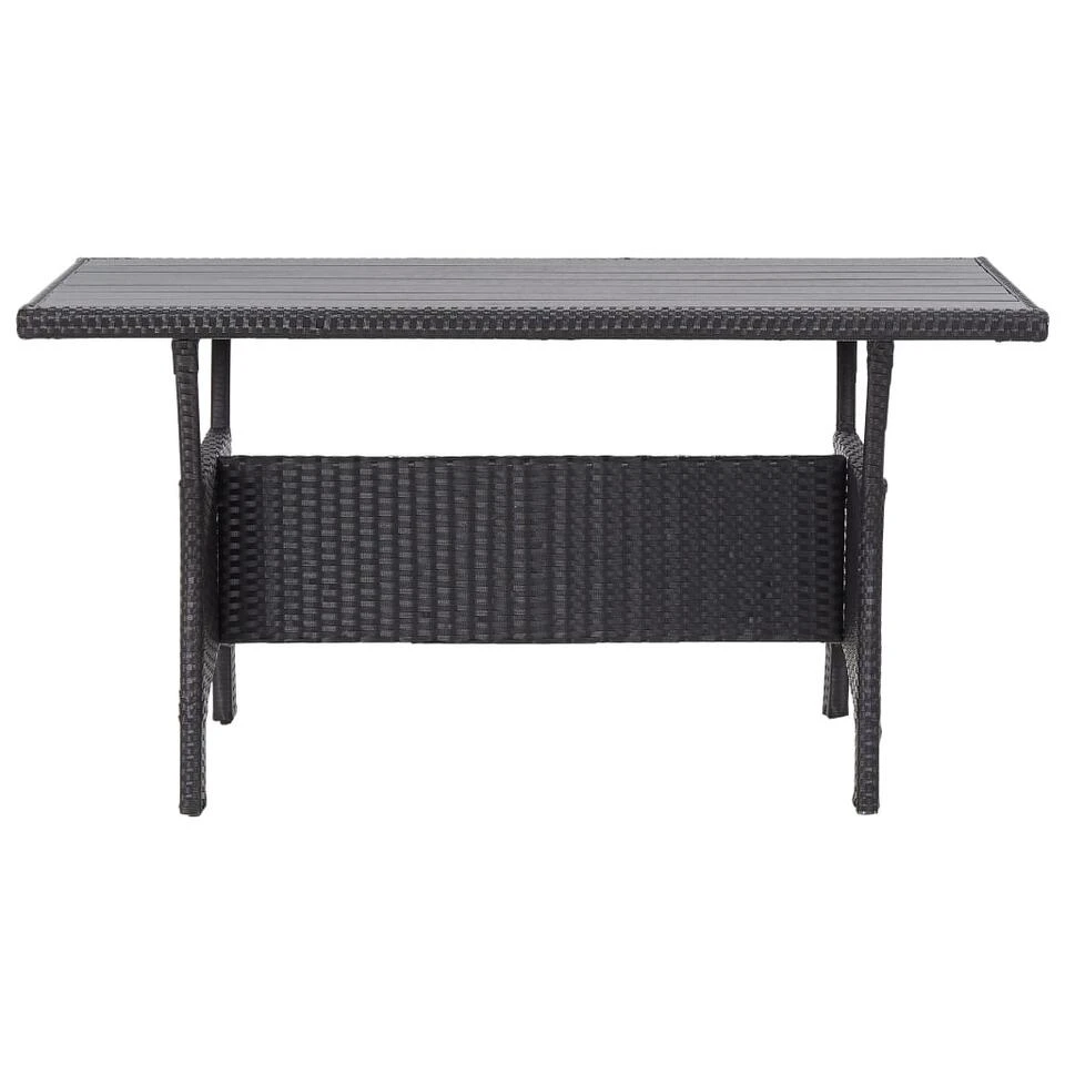 VidaXL - Tuintafel - Zwart - Poly Rattan - 120 X 70 X 66 Cm 2 VidaXL - Tuintafel - Zwart - Poly Rattan - 120 X 70 X 66 Cm - Afbeelding 2