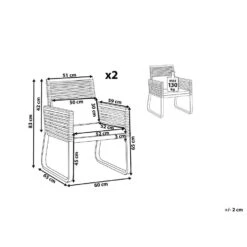 Beliani Tuinstoel CANETTO - Zwart Aluminium -Leenbakker Winkel 1375fde001724a5fb9b8152d957062a2