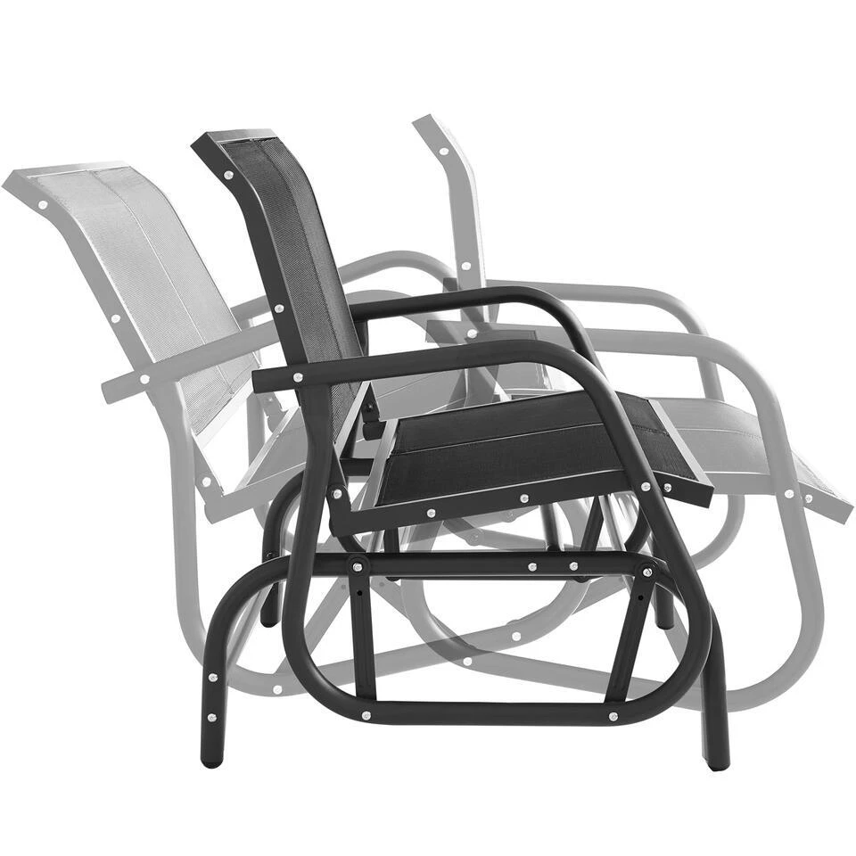 Tectake Schommelbank Greta 2-zitter 121x72x86,5cm, Zwart 4 Tectake Schommelbank Greta 2-zitter 121x72x86,5cm, Zwart - Afbeelding 4