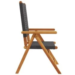 VidaXL - Verstelbare Tuinstoelen - Zwart - Poly Rattan En Hout Zwart - 4 Stuks -Leenbakker Winkel 15bf2699872b4b68be0ac7967c367d42