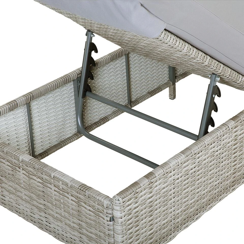 Beliani Tuinligstoel TURIN - Grijs Pe Rotan 2 Beliani Tuinligstoel TURIN - Grijs Pe Rotan - Afbeelding 2