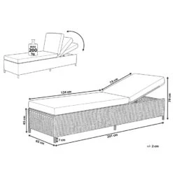 Beliani Tuinligstoel TURIN - Grijs Pe Rotan 7 Beliani Tuinligstoel TURIN - Grijs Pe Rotan -Leenbakker Winkel 1605959690 0104