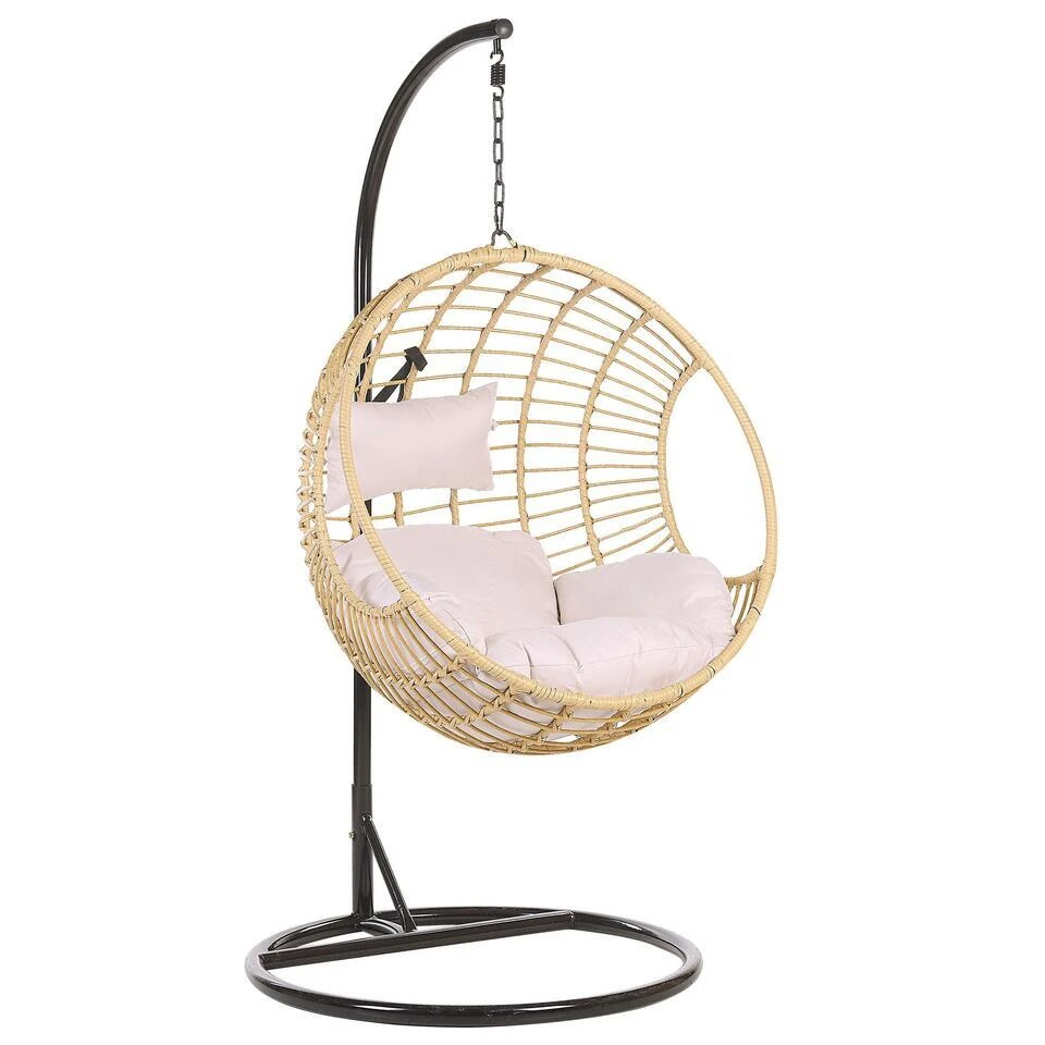 Beliani Hangstoel ASPIO - Beige Pe Rotan 1 Beliani Hangstoel ASPIO - Beige Pe Rotan