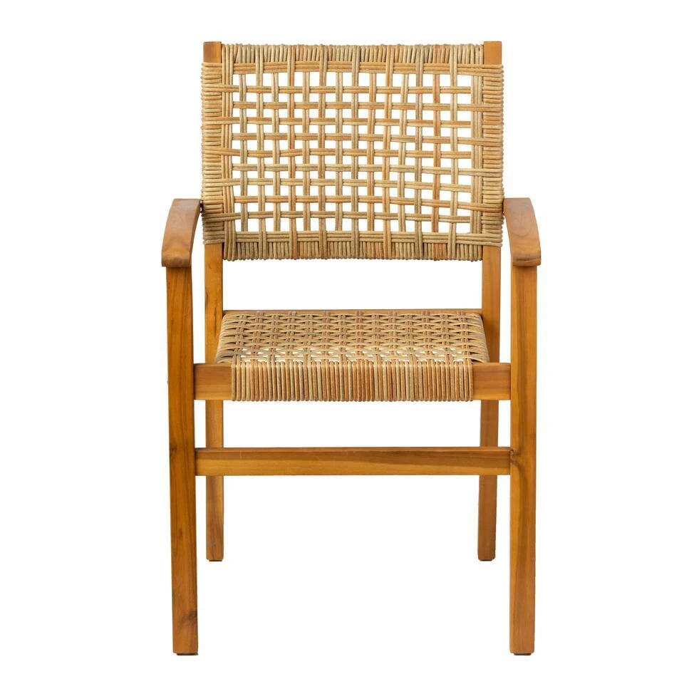 Set Van 2 Tuinstoelen Van Acacia En Touw 7 Set Van 2 Tuinstoelen Van Acacia En Touw - Afbeelding 7