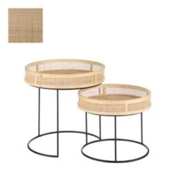 Mica Decorations Leandro Bijzettafel Set Zwart