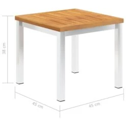 VidaXL Tuinbijzettafel 45x45x38 Cm Massief Acaciahout Roestvrij Staal -Leenbakker Winkel 17c315b526f64d07aad8eaafebdf5949