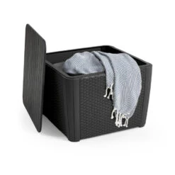 Keter Luzon Plus Opbergtafel - 57x57x43cm - Grafiet -Leenbakker Winkel 1814333648 0102