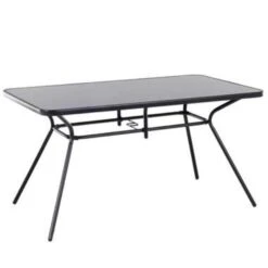 Beliani Tuintafel LIVO - Zwart Staal