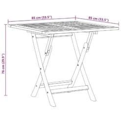 VidaXL - Tuintafel Inklapbaar - Bruin - Massief Teakhout - 85x85x76 Cm -Leenbakker Winkel 1c7f513e879d434aa9eaba09c1c82a9a