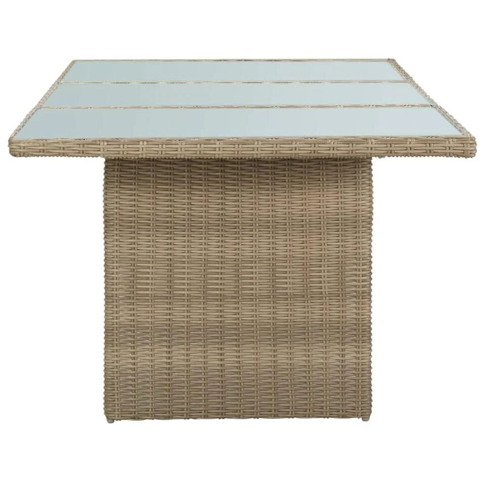 VidaXL - Tuintafel - Bruin - Glas En Poly Rattan - 200x100x74 Cm 3 VidaXL - Tuintafel - Bruin - Glas En Poly Rattan - 200x100x74 Cm - Afbeelding 3