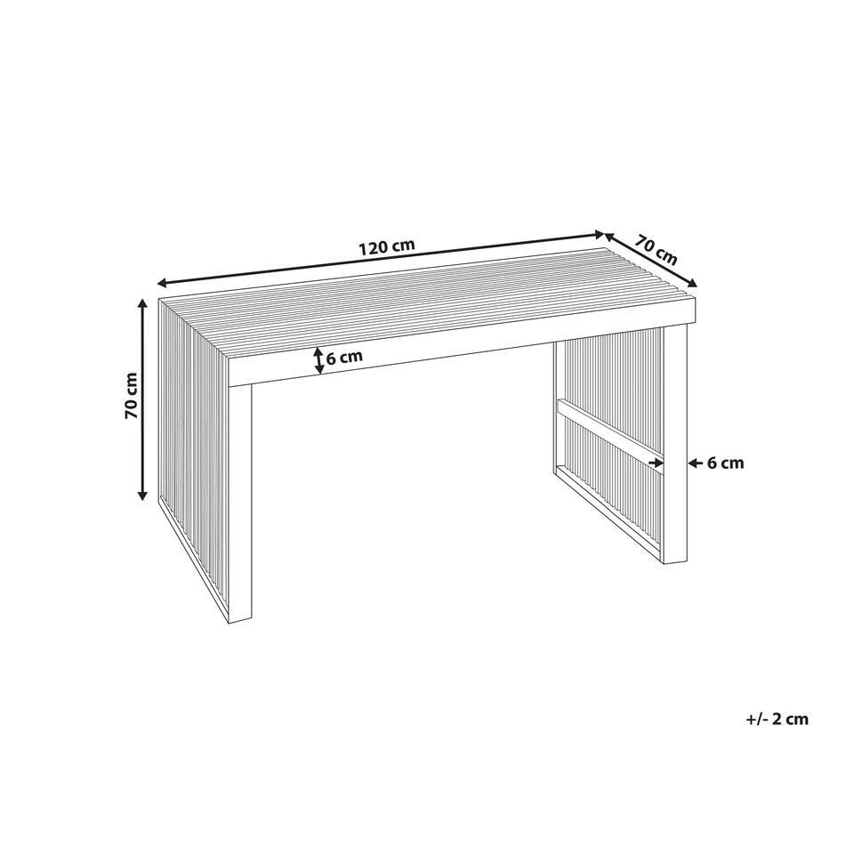 BELLANO - Tuintafel - Lichthout - 120 X 70 Cm - Acaciahout 3 BELLANO - Tuintafel - Lichthout - 120 X 70 Cm - Acaciahout - Afbeelding 3