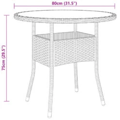 VidaXL - Tuintafel - Bruin - Gehard Glas En Poly Rattan - Ø80x75 Cm -Leenbakker Winkel 21f052fc4d924493a8206d61909acfcd