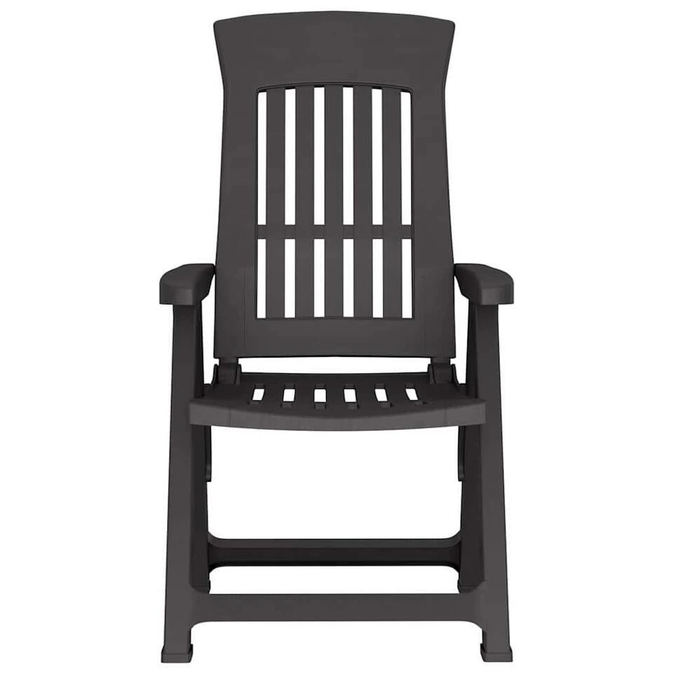 VidaXL - Verstelbare Tuinstoelen - Antraciet - Polypropyleen - 2 Stuks 5 VidaXL - Verstelbare Tuinstoelen - Antraciet - Polypropyleen - 2 Stuks - Afbeelding 5