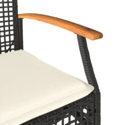 VidaXL - Tuinstoelen - Zwart - Poly Rattan En Acaciahout - 4 Stuks - Met Kussens -Leenbakker Winkel 24681248854f42e39b5152f91e7020e3