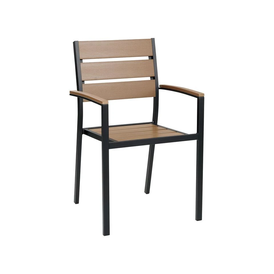 Beliani Tuinstoel VERNIO - Lichte Houtkleur Kunsthout 4 Beliani Tuinstoel VERNIO - Lichte Houtkleur Kunsthout - Afbeelding 4