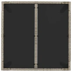 VidaXL - Tuintafel Met Glazen Blad - Grijs - Poly Rattan - 90 X 90 X 75 Cm -Leenbakker Winkel 25c3f1e6df4a4860bcb532d52e69d6bc