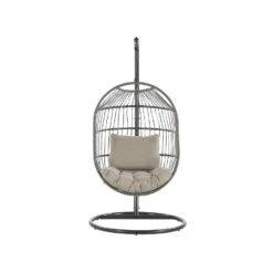 Beliani Hangstoel ALBA - Zwart Pe Rotan 6 Beliani Hangstoel ALBA - Zwart Pe Rotan -Leenbakker Winkel 271472dcb940475fb0a70c6c385fb322