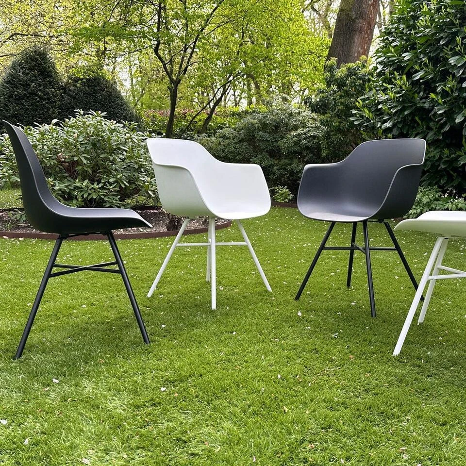 Nolon Noa-Puk Kunststof Wit - Zwart Onderstel 6 Nolon Noa-Puk Kunststof Wit - Zwart Onderstel - Afbeelding 6