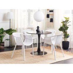 Beliani Eetkamerstoel NAPOLI - Wit Synthetisch Materiaal -Leenbakker Winkel 279de2b4adf94ef39620d4944131b2fb