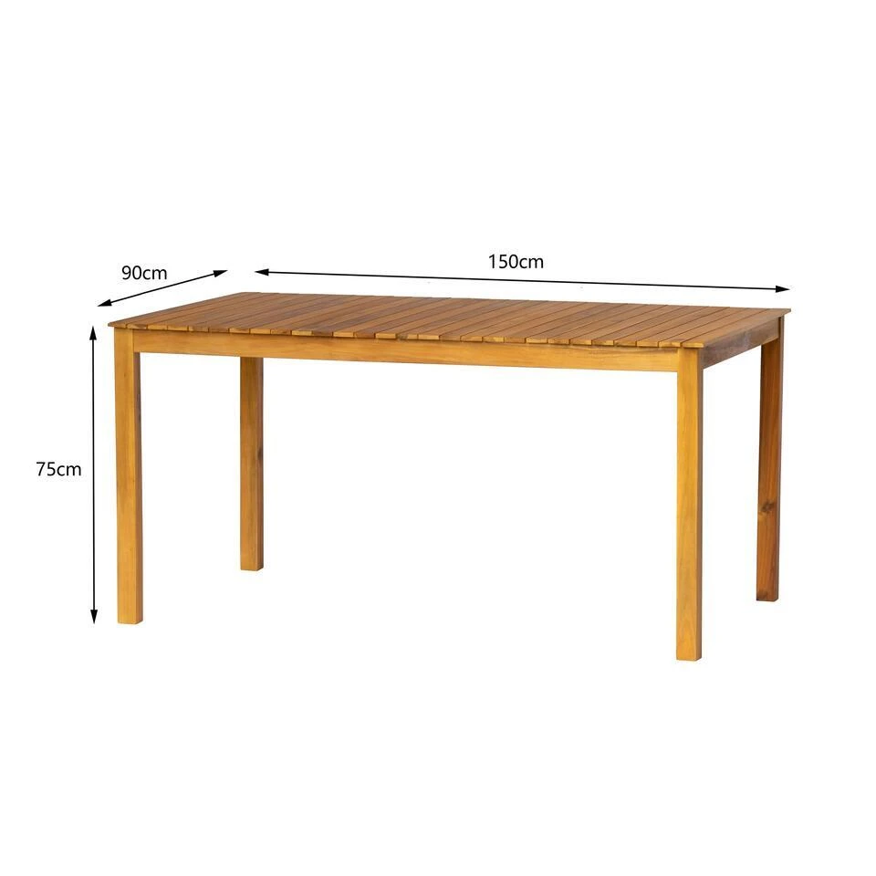 Tafel Voor Binnen En Buiten, 6 Personen, In Acacia 5 Tafel Voor Binnen En Buiten, 6 Personen, In Acacia - Afbeelding 5