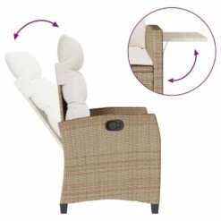 VidaXL - Verstelbare Tuinstoel Met Bijzettafel - Beige - Poly Rattan -Leenbakker Winkel 2ac66b9cad8f4528a134e4f22c01cb60