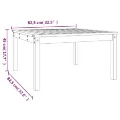 VidaXL - Tuintafel - Zwart - Massief Grenenhout - 82.5 X 82.5 X 45 Cm -Leenbakker Winkel 2c06e8c7e29847c6b97353257c43e7d9