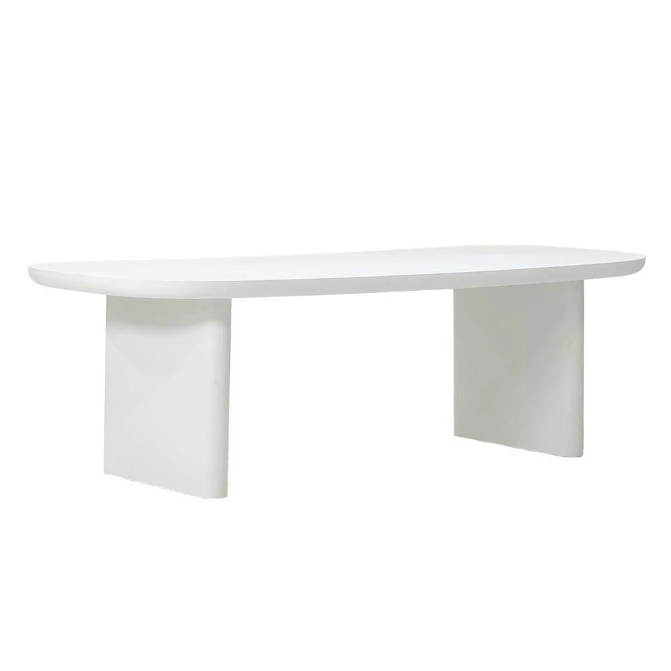 Tuintafel Deens Ovaal - Wit Betonlook - 240x100x75cm - Maya 3 Tuintafel Deens Ovaal - Wit Betonlook - 240x100x75cm - Maya - Afbeelding 3