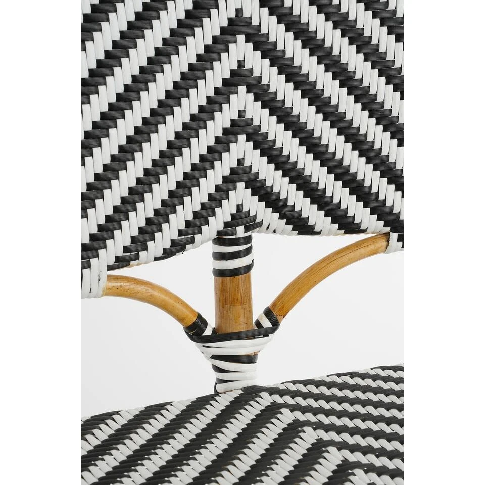 Mica Decorations Mandox Bank - L98 X B60 X H93 Cm - Rotan - Zwart, Wit 4 Mica Decorations Mandox Bank - L98 X B60 X H93 Cm - Rotan - Zwart, Wit - Afbeelding 4