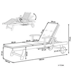 Beliani Tuinligstoel TOSCANA - Beige Acaciahout -Leenbakker Winkel 2f96bf3a5ccc458dba61c6331b7ce85d