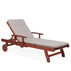 Beliani Tuinligstoel TOSCANA - Beige Acaciahout -Leenbakker Winkel 307d6f5b3e464643adacc73f2611f3db