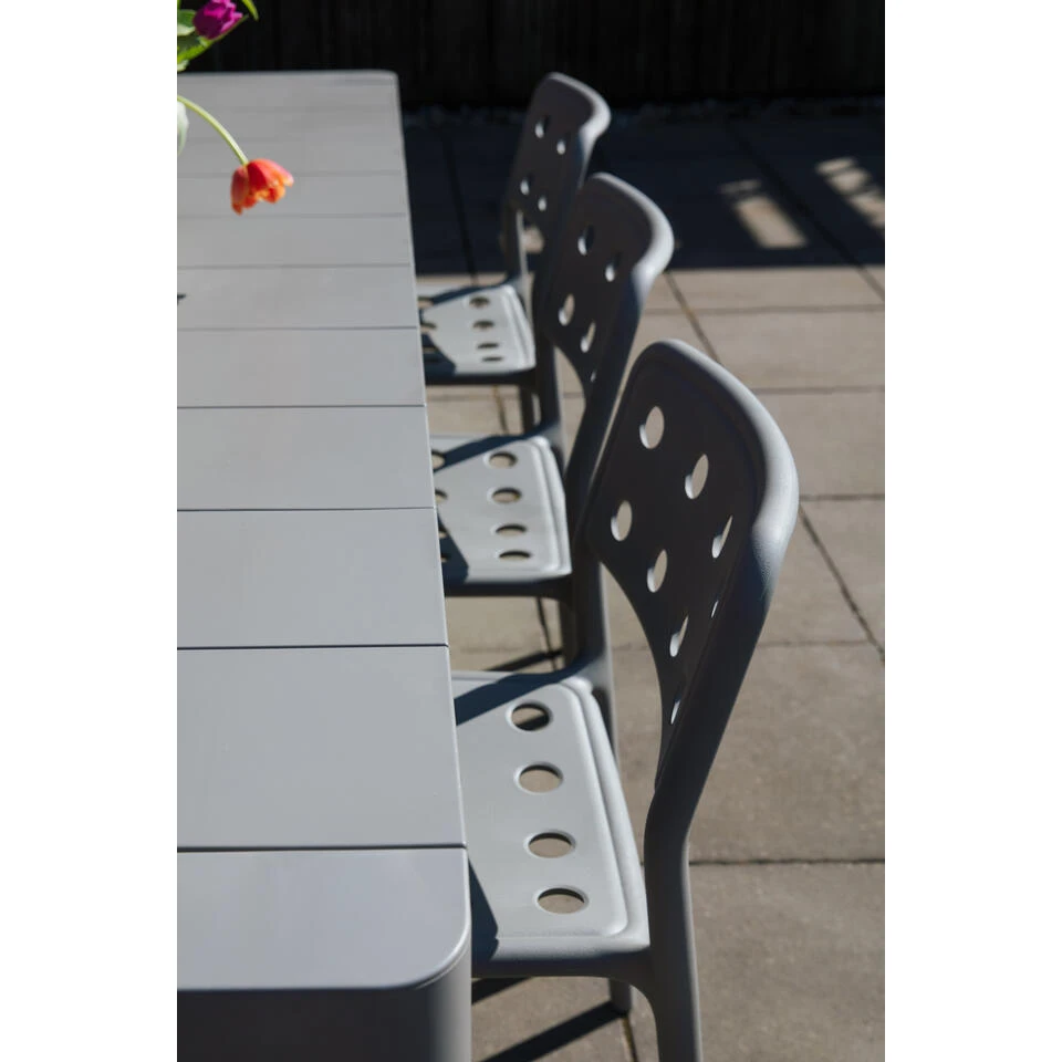 Housecraft Serra Tuinstoel/ Eetkamerstoel Kunststof Grijs - Set Van 4 2 Housecraft Serra Tuinstoel/ Eetkamerstoel Kunststof Grijs - Set Van 4 - Afbeelding 2