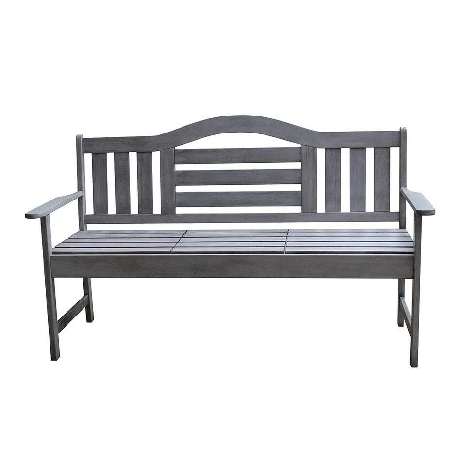 SenS-Line Nevada Tuinbank Met Uitklapbaar Tafeltje - Grijs - 150 Cm - Meranti H 2 SenS-Line Nevada Tuinbank Met Uitklapbaar Tafeltje - Grijs - 150 Cm - Meranti H - Afbeelding 2