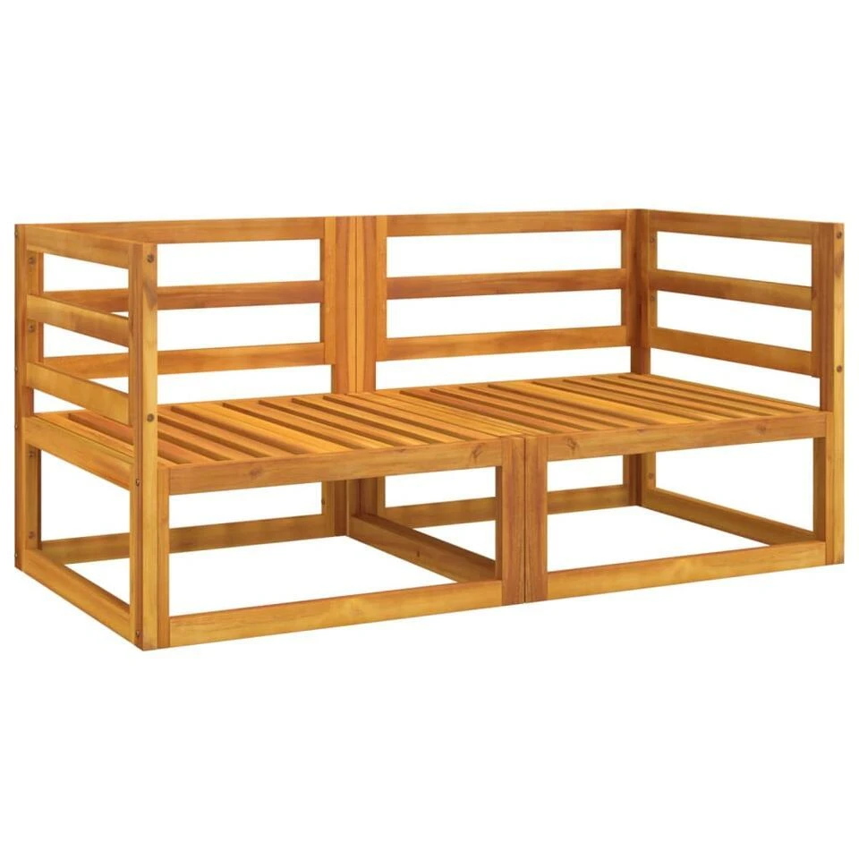 VidaXL - Hoekbanken Sectioneel - Taupe - Acaciahout - 2 Stuks 4 VidaXL - Hoekbanken Sectioneel - Taupe - Acaciahout - 2 Stuks - Afbeelding 4