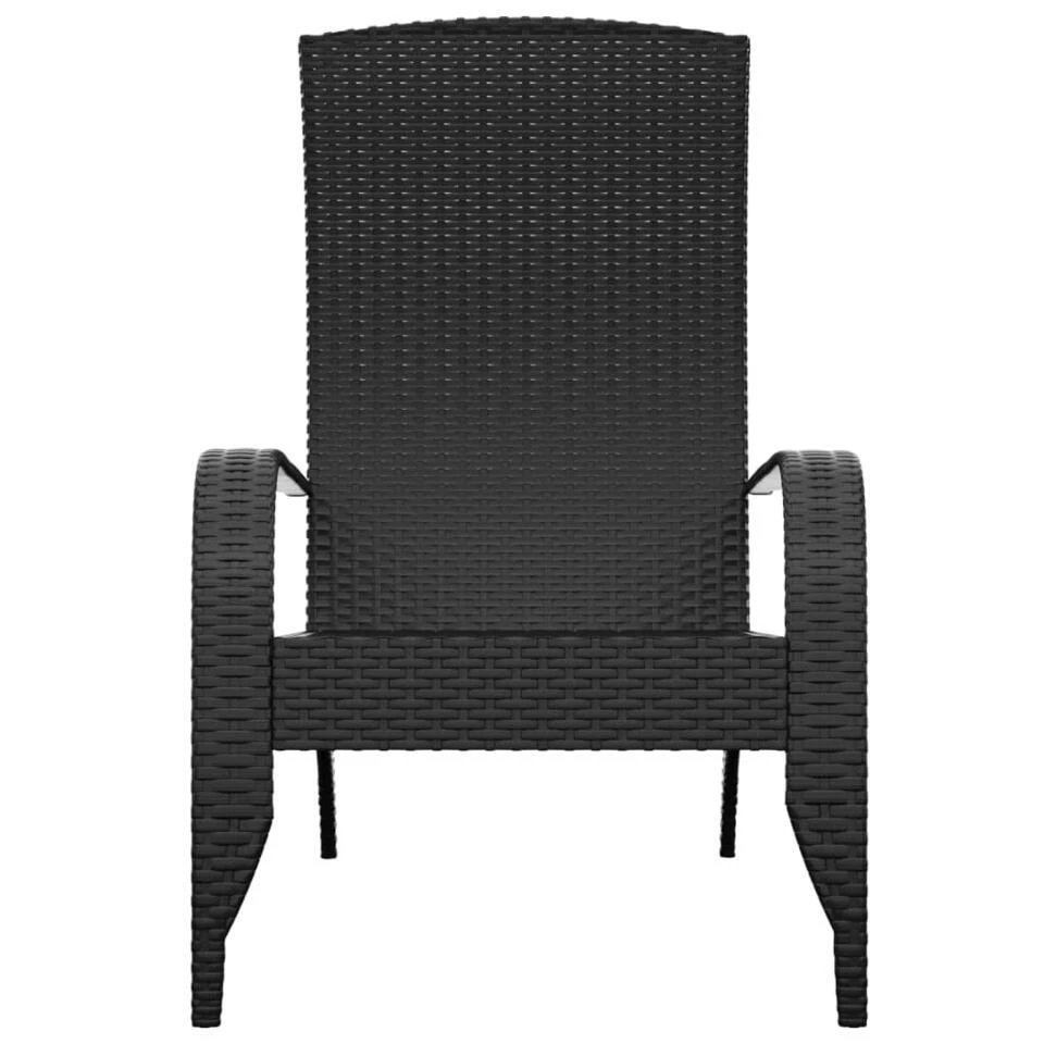 VidaXL - Tuinstoel Adirondack - Zwart - Poly Rattan 3 VidaXL - Tuinstoel Adirondack - Zwart - Poly Rattan - Afbeelding 3