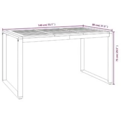 VidaXL - Tuintafel Met U-vormige Poten - Bruin - Acaciahout - 140 X 80 X 75 Cm -Leenbakker Winkel 37296efd3fff468cb41a275f8be6f7fd