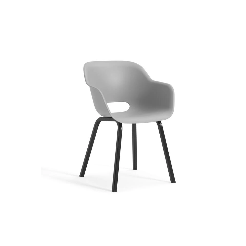 Keter Noa Tuinstoel - 2 Stuks - 55x56,5x80cm - Metalen Frame - Grijs 2 Keter Noa Tuinstoel - 2 Stuks - 55x56,5x80cm - Metalen Frame - Grijs - Afbeelding 2