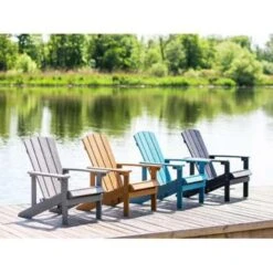 Beliani Tuinstoel ADIRONDACK - Lichte Houtkleur Kunsthout -Leenbakker Winkel 398dcd3adff443a8ae4204e47fc165ef
