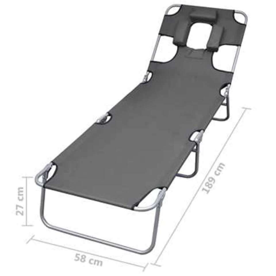 VidaXL - Ligbed - Grijs - Stof 4 VidaXL - Ligbed - Grijs - Stof - Afbeelding 4