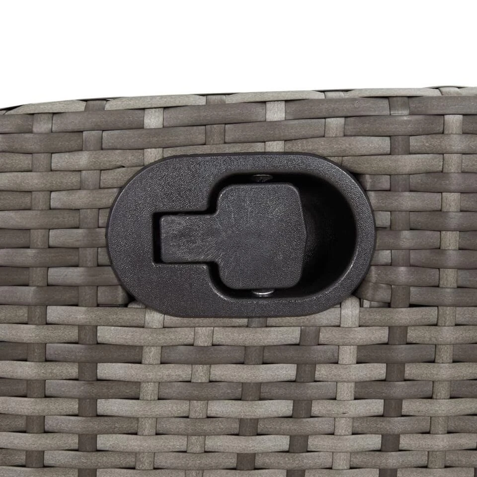 VidaXL - Verstelbare Tuinstoel Met Kussens - Grijs - Poly Rattan 8 VidaXL - Verstelbare Tuinstoel Met Kussens - Grijs - Poly Rattan - Afbeelding 8