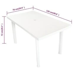 VidaXL Tuintafel 126x76x72 Cm Kunststof Wit 7 VidaXL Tuintafel 126x76x72 Cm Kunststof Wit -Leenbakker Winkel 40c954fd623647c9816b4aaa8cd73004
