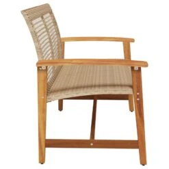 VidaXL - Tuinbank - Beige - Poly Rattan En Acaciahout Beige - 112 Cm -Leenbakker Winkel 40d45dd17df74036a2620f79e0acc838