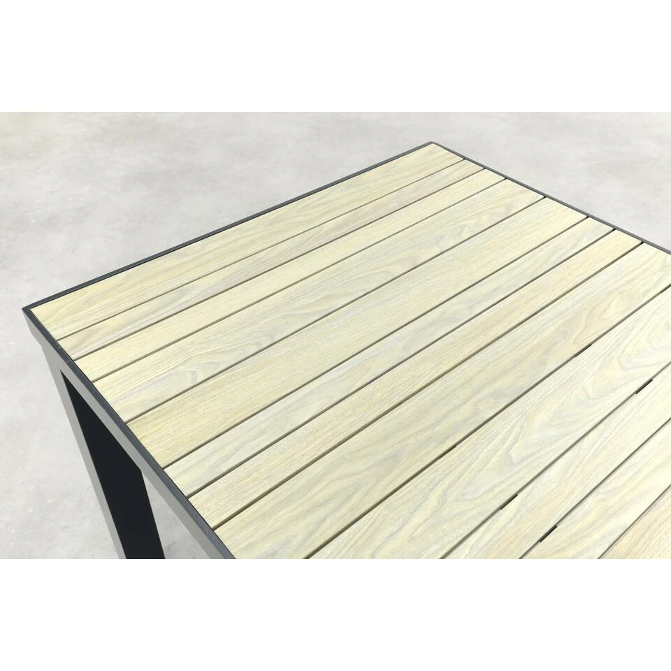 VDG Nola Tuintafel 90x90 Cm. - Antraciet/Houtlook 4 VDG Nola Tuintafel 90x90 Cm. - Antraciet/Houtlook - Afbeelding 4