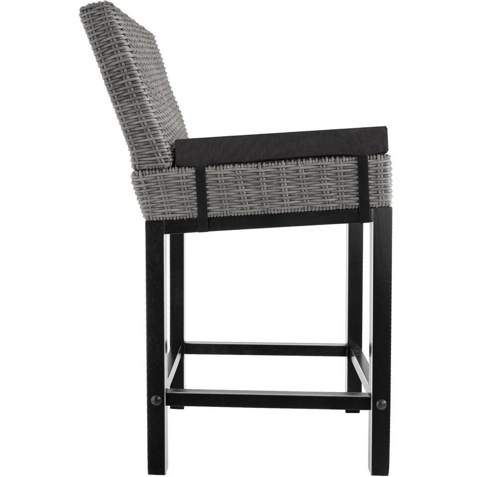 Tectake Wicker Bartafel Kutina Met 4 Stoelen Latina, Grijs 6 Tectake Wicker Bartafel Kutina Met 4 Stoelen Latina, Grijs - Afbeelding 6