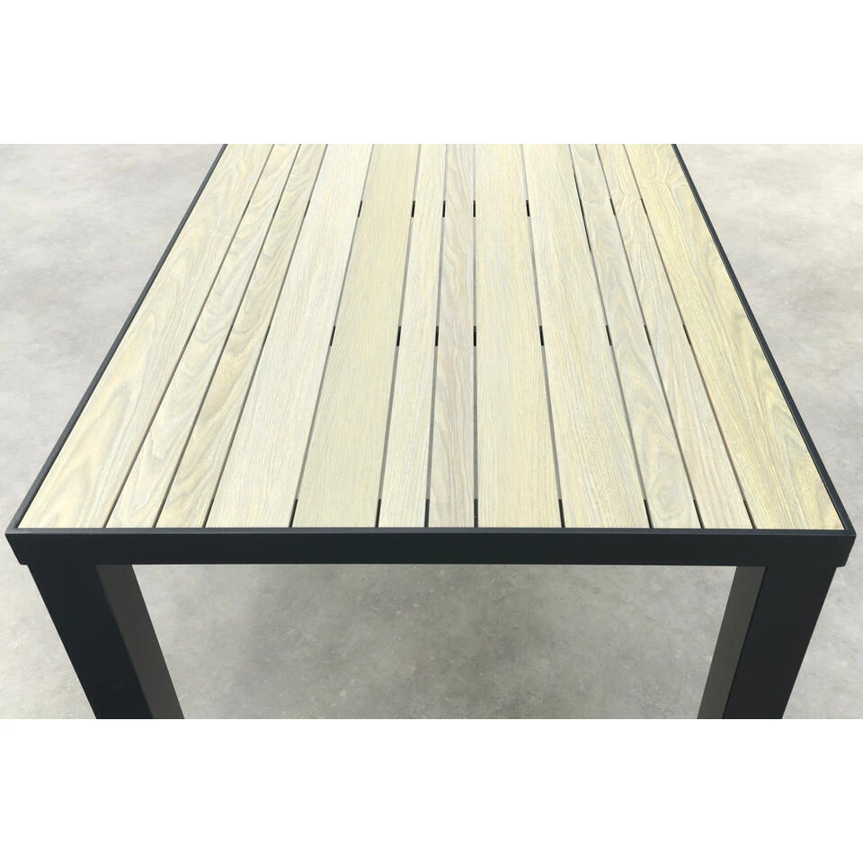 VDG Nola Tuintafel 160x90 Cm. - Antraciet/Houtlook 8 VDG Nola Tuintafel 160x90 Cm. - Antraciet/Houtlook - Afbeelding 8