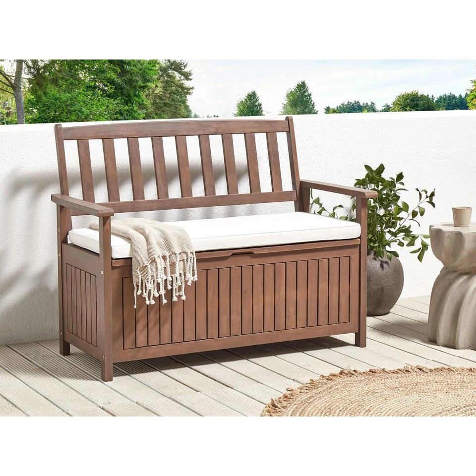 SOVANA - Tuinbank - Donkerhout/Wit - Acaciahout 2 SOVANA - Tuinbank - Donkerhout/Wit - Acaciahout - Afbeelding 2