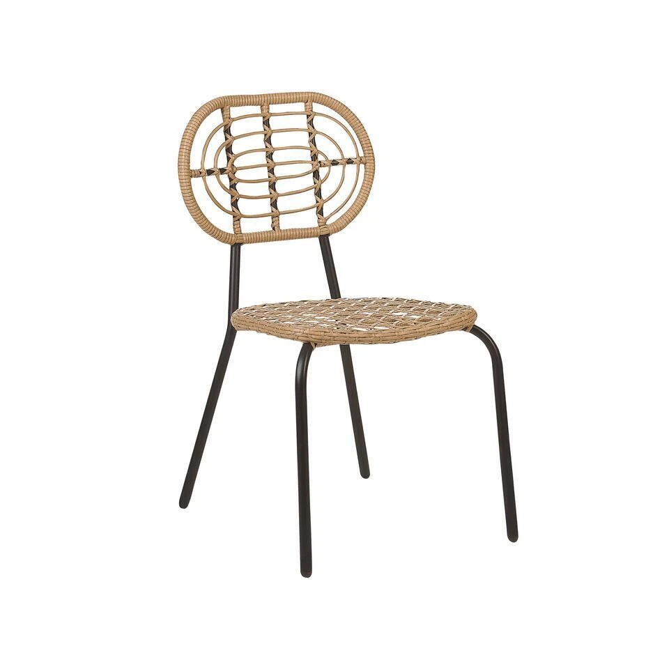 PRATELLO - Tuinstoel Set Van 4 - Naturel - PE Rotan 5 PRATELLO - Tuinstoel Set Van 4 - Naturel - PE Rotan - Afbeelding 5